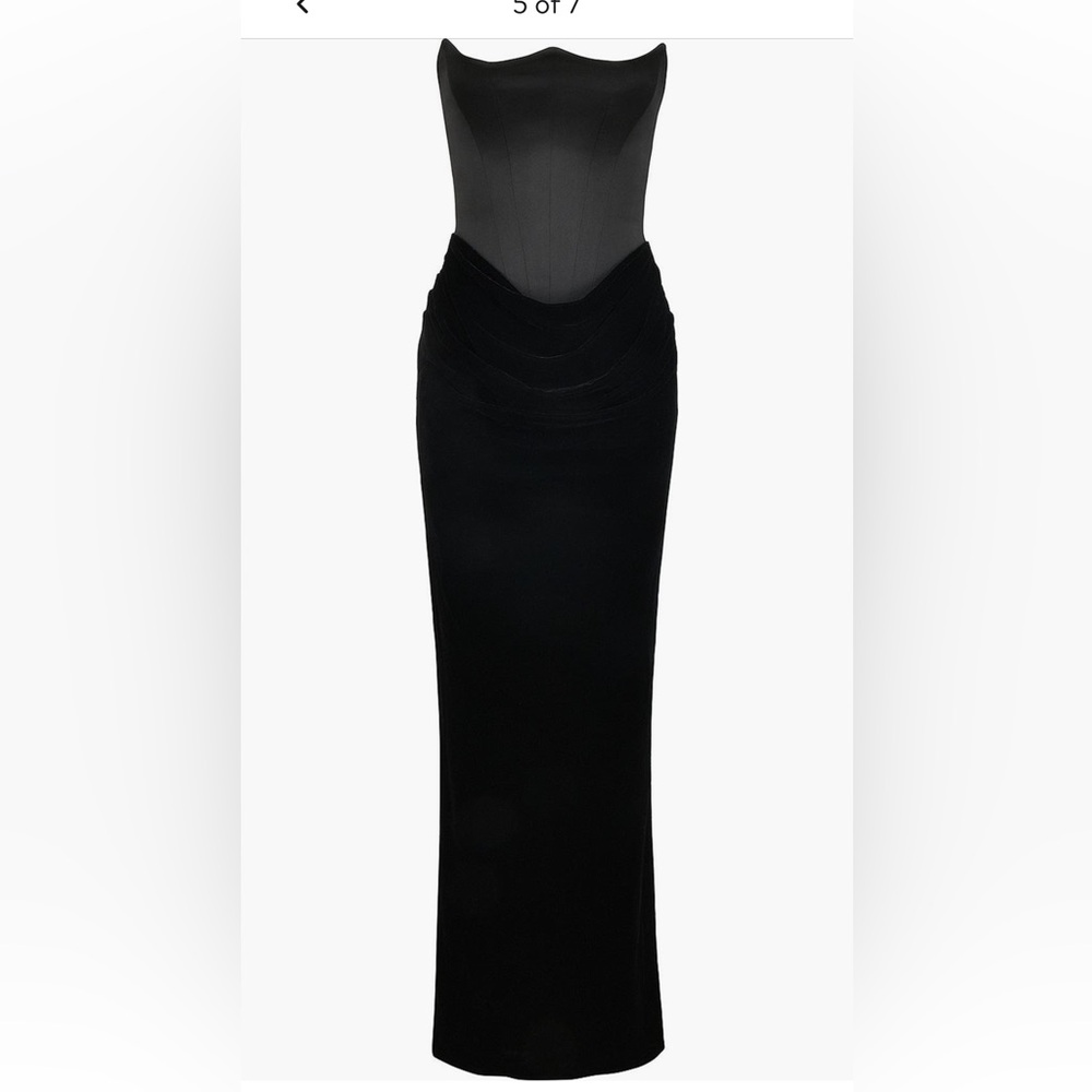 HOUSE OF CB Persephone Strapless Corset Satin & Velvet Mermaid Gown